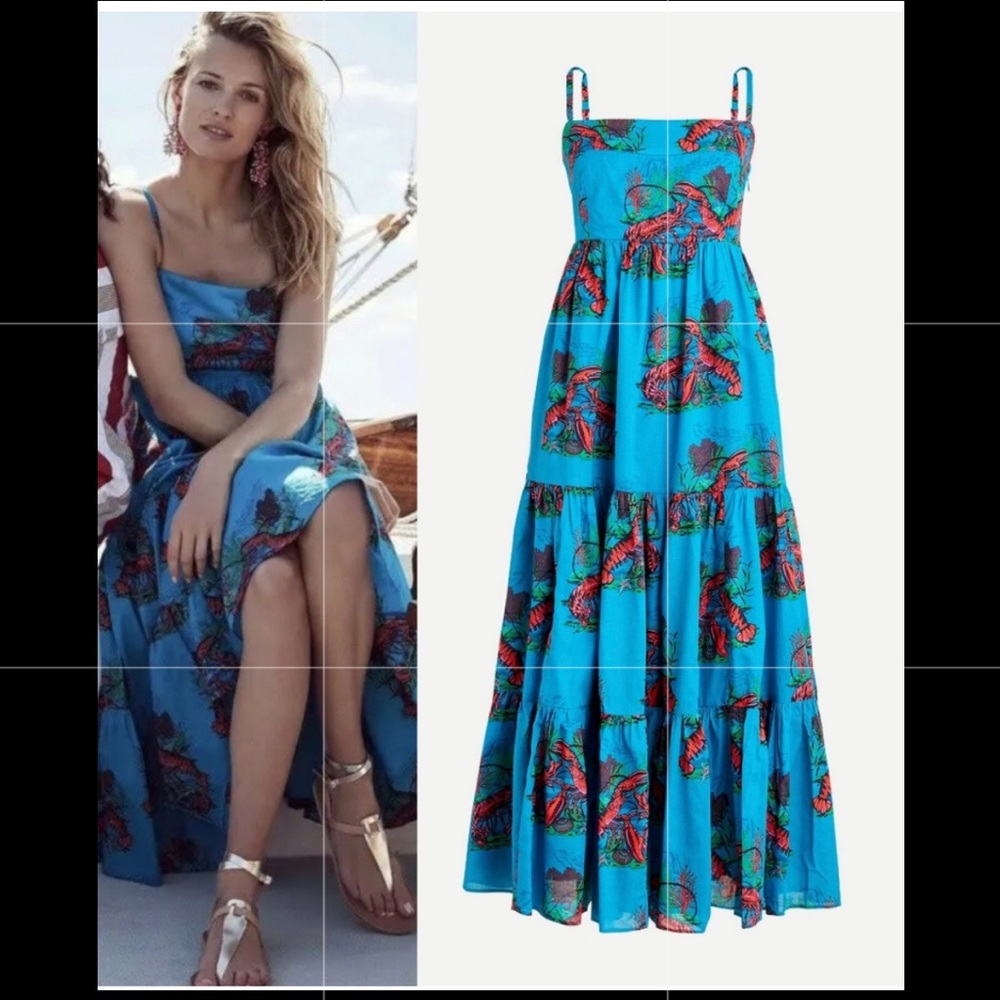 NWT J Crew Ultramarine Lobster Maxi Sz 6
